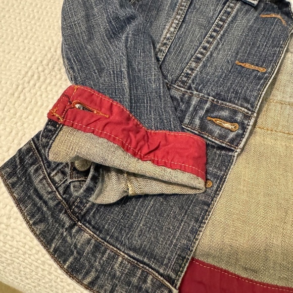 Levi's Strauss Signature girls medium denim jacket blue jean fitted like new - Picture 9 of 11
